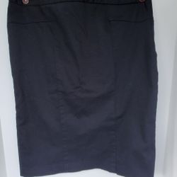 Worthington Womens Black Pencil Skirt 14 Stretch Zipper Office Preppy Dark Acade


