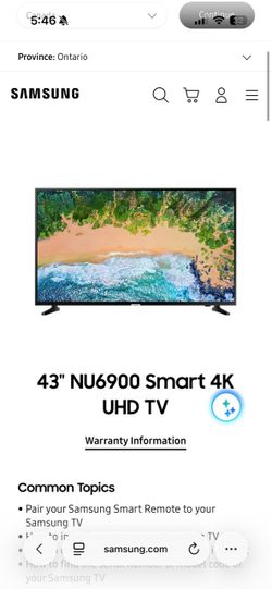 Samsung Smart TV 43 Inches