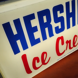 Vintage c.1960s Hershey’s Ice Cream Lighted Advertising Sign – Acrylic Face – WORKS!
Yes — it still
