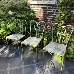 Vintage Wrought Iron Garden Chairs