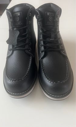 JACATA Men's Black Leather Moc Toe Work Boots, Size 11 M, Style 20709, NIB