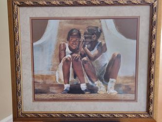 Black Art framed print, Sisters