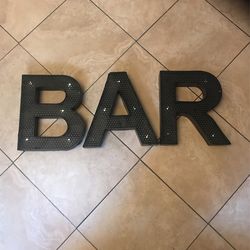 Metal Bar Letters With Lights