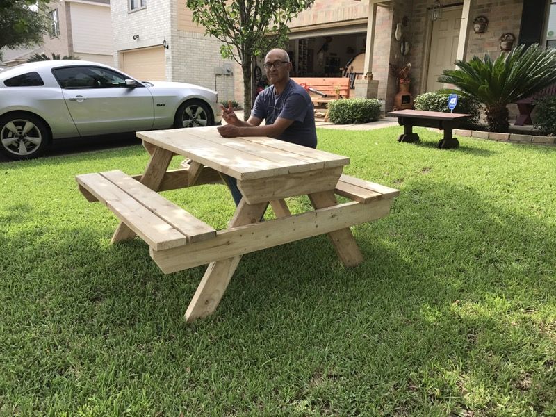 Picnic tables and outdoor furniture