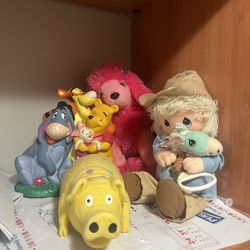 Piggy Bank And figurines and dolls each so separately