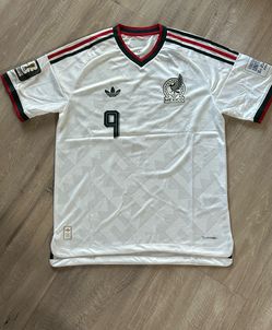 Raúl Jiménez #9 White Mexico World Cup Patch Player Version Kit Mens 2XL
