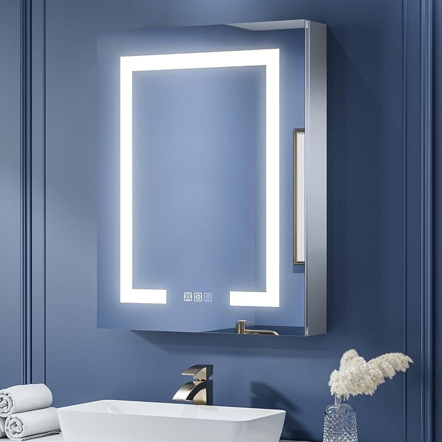 LED Lighted Bathroom Medicine Cabinet with Mirror