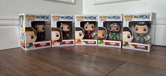 Funko Pop! Shazam! Movie Set: Freddy, Mary, Shazam, Pedro, Eugene
