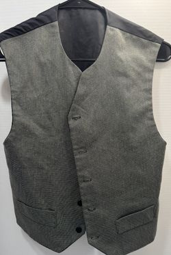 Men’s Gray Dress Vest Formal Suit Waistcoat Button Front Wedding Business