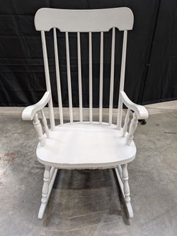 Classic White Wood Spindle Back Rocking Chair