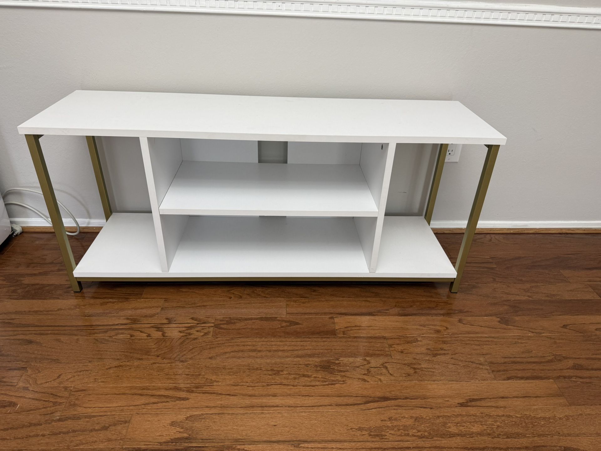 Gold and white tv stand or desk