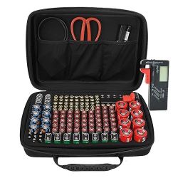 Battery Organizer Storage Case w/Tester, Fireproof, Waterproof