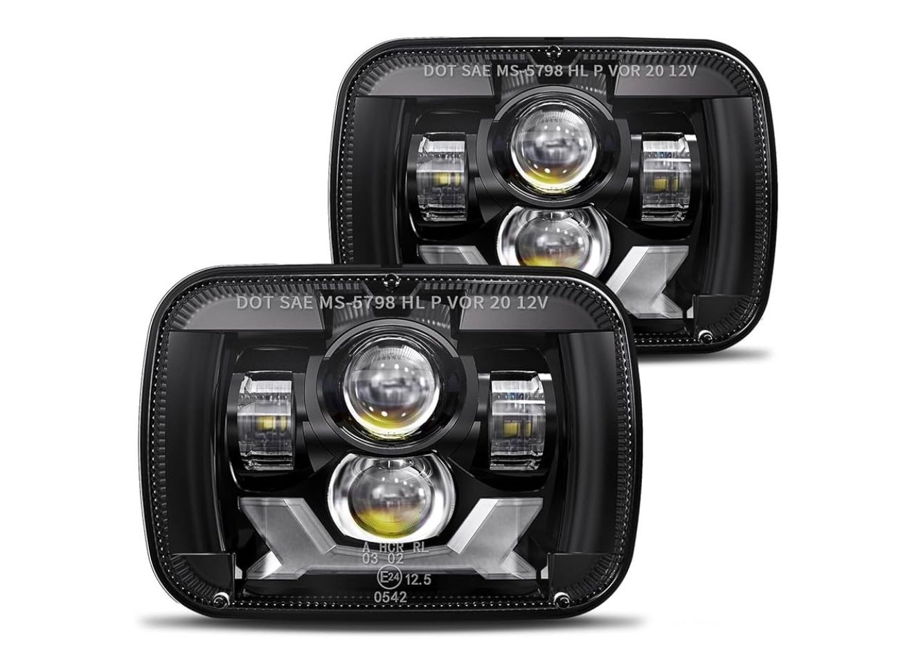 HWSTAR Pair 180W 1000% Bright H6054 5x7 7x6 Led Headlights Compatible with Jeep Cherokee XJ Wrangler YJ DOT Anti-glare DRL Turn Signal Hi/Low Sealed B