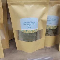 Wildcrafted Whole Soursop Graviola Leaf, 30g.