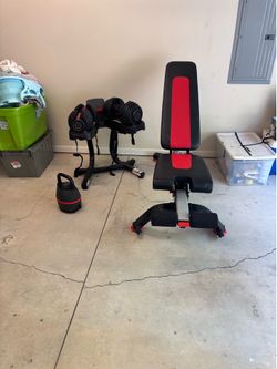 Adjustable Dumbbell Home Gym Set with Bench