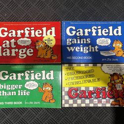 Garfield Book Lot (Set of 4) - 1st Edition Softcover 1980s - Jim Davis - Vintage