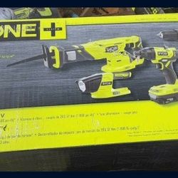 New Ryobi 4-Tool Combo Kit (Reciprocating Saw, Light, Drill & Impact with Battery & Charger)