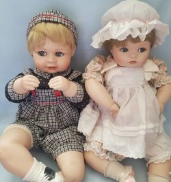 18"Porcelain Dolls Andrew And Jessica