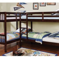Quadruple Twin Bunk Bed - Trundle Sold Separate (Free Delivery)