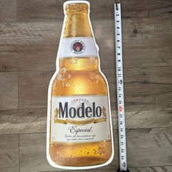 Metal Modelo Beer Bottle Sign
