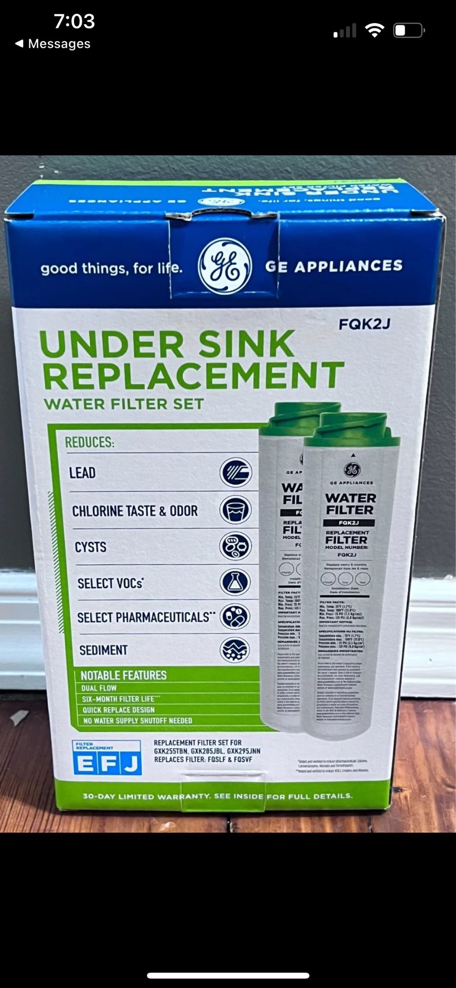 GE FQK2J Dual Flow Replacement Water Filters - Advanced Filtration