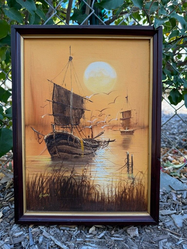 Vintage oil painting
“Chinese Junk"