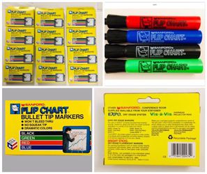 12 Boxes of new Flip Chart Markers - great as art markers too! 4 colors -  Red, blue, green, black for Sale in Inverness, IL - OfferUp