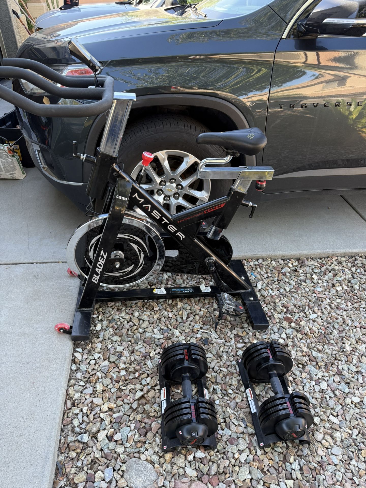 Gym Bike And Dumbbells 