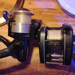 Strike Master Model 30 Spinning Reel , And Quantum  Magnum OD  1310L Graphite  Fishing Reels . 