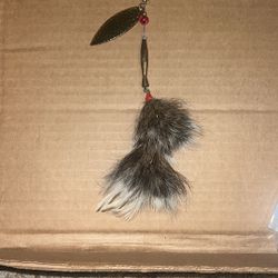 Vintage Fishing Lure / Large Fishing Lure with Animal Hair Fur