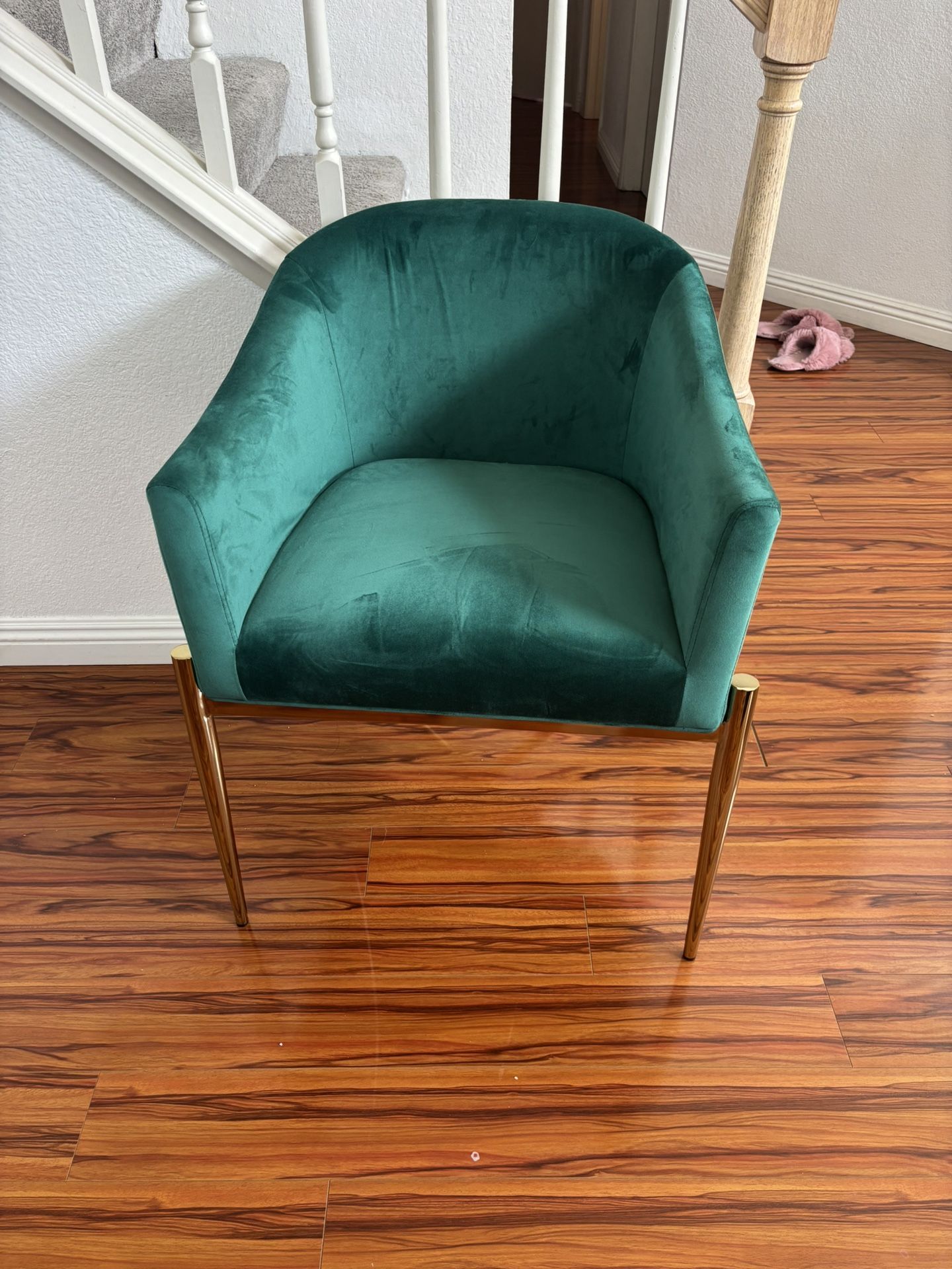 Velvet Green Upholstered Armchairs