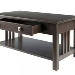 WINSOME WOOD Stafford Oyster Gray Finish Rectangular Coffee Table