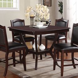 Brown Counter Height Dining Table Set