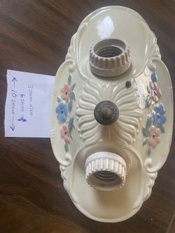 Porcelain Ceiling Light Fixture: Art Deco & Various Glass Shade