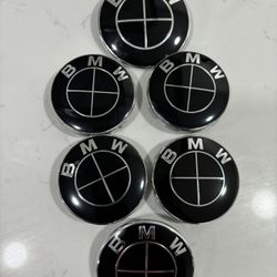 BMW Center Caps 68MM 5x112 Full Black Emblem