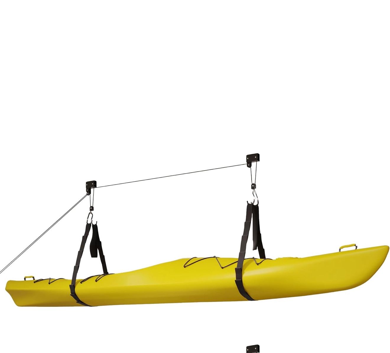 Kayak Storage Hoist - Overhead Pulley System with 125lb Capacity for Canoes, Bikes, Ladders, and More - for up to 12-Foot Ceilings
