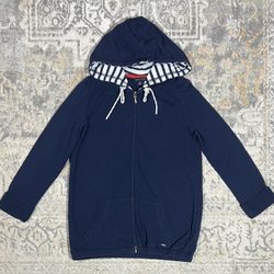 Tommy Hilfiger Navy Blue Full Zip Jacket Hoodie Women’s Size XS  