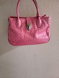 Dooney And Burke Pink Ostrich Leather Purse