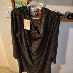 Michael Kors Plus Size Cowl Back Dress With Chain Size 3x