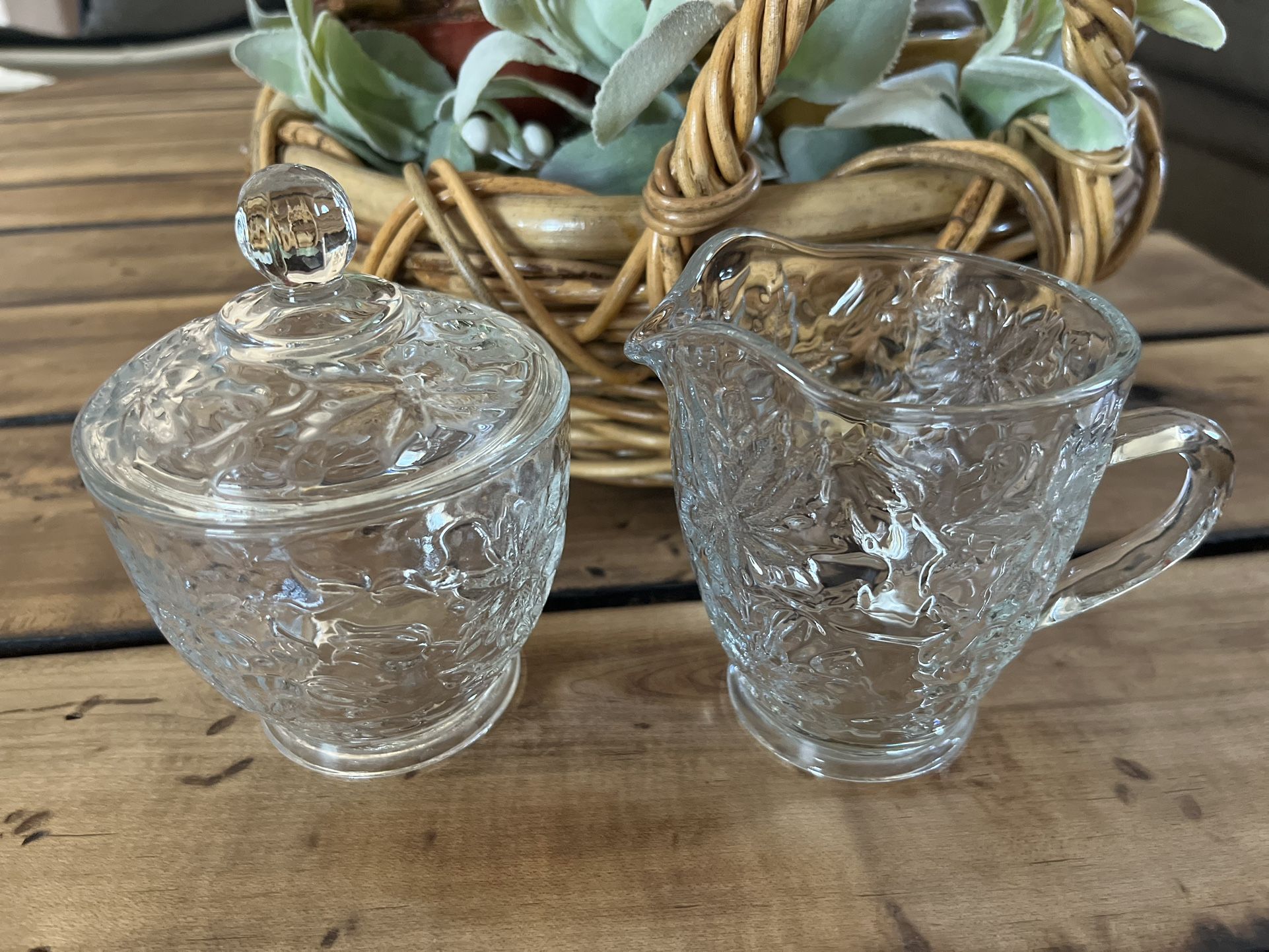 Princess House Fantasia Sugar Bowl and Creamer Set