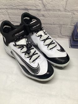 Nike Alpha Huarache Elite 4 Mid Black White Baseball Cleats FD2744 107 Size 14