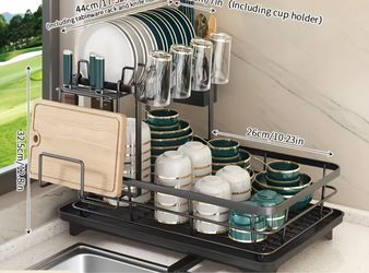 2 tier metal dish drying