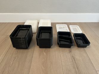 Set Of 55 Meal Prep Containers 4 Sizes- Tupperware Food Storage Containers
