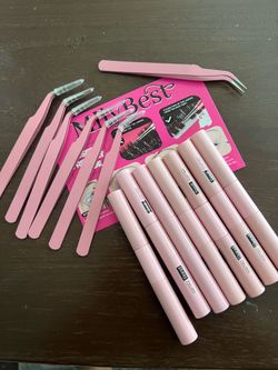 Eyelash glue and seal + tweezers