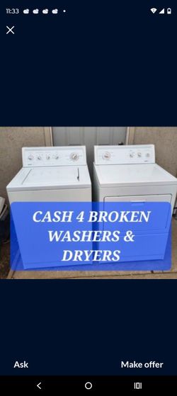 Cash For Broken Washer And Dryer No Dijital 