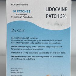 30 Pack Endo 5% 5 Percent Pain Relief Patch 