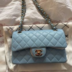Blue Chanel Small Classic Flap! 