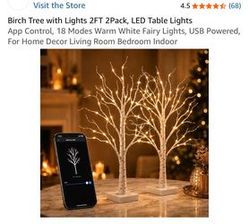 NEW Birch Tree Decor-2Pack