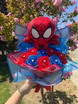 Spider-Man and Winnie the Pooh bouquets