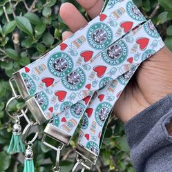 Starbucks faux Leather Wristlet 